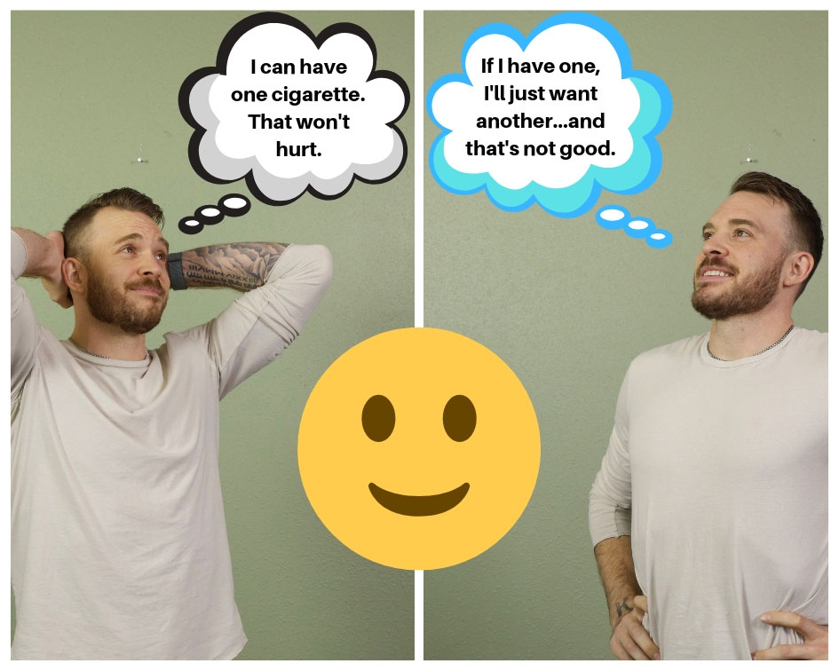 man talking to himself