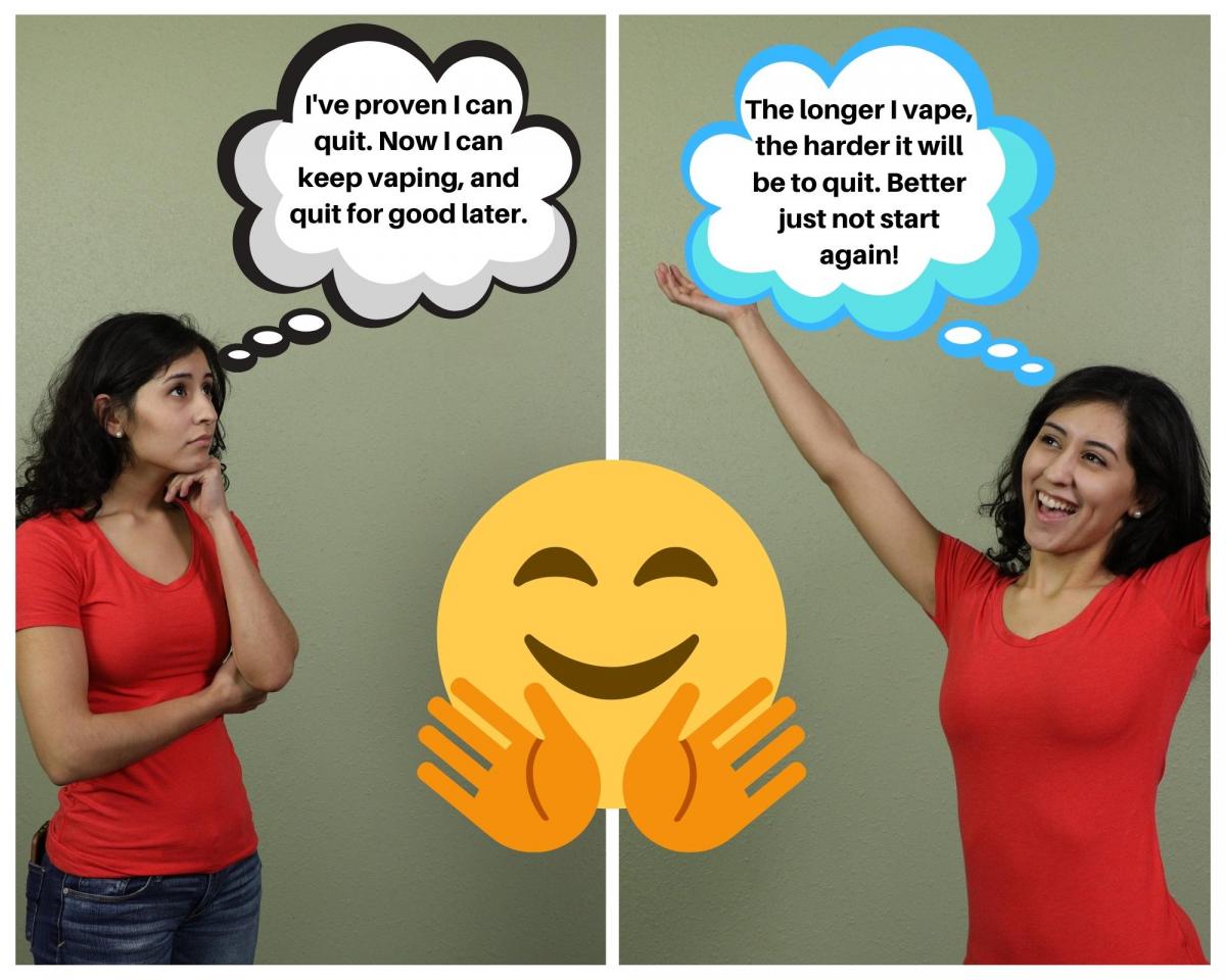 woman talking to herself