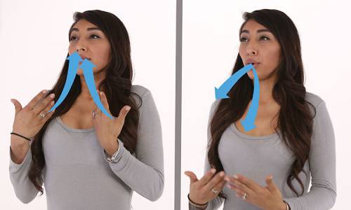 woman practicing breathing exercises