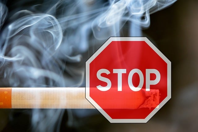 cigarette with stop sign