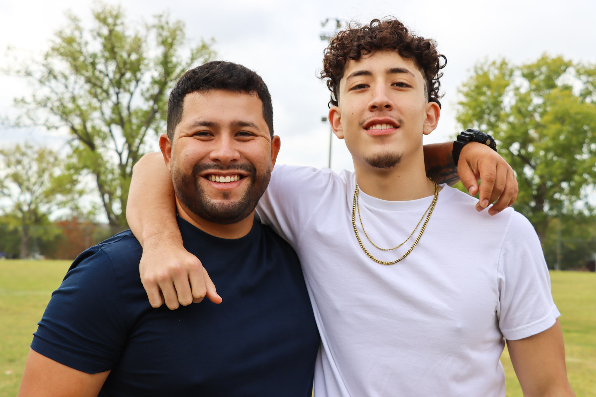 Brothers posing together