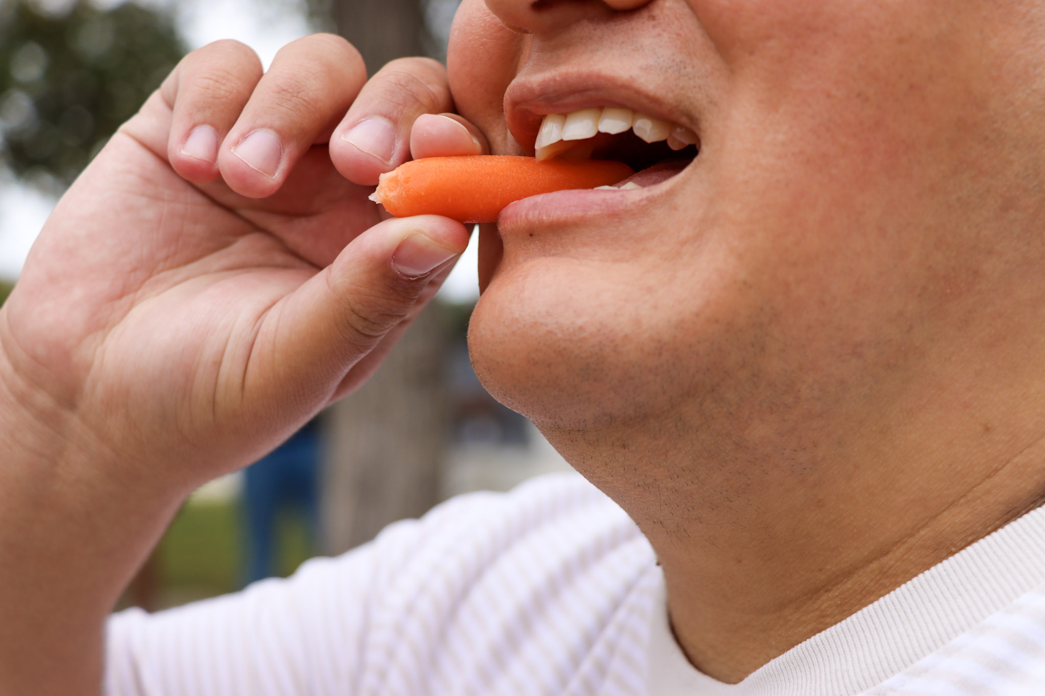 person eating carrot